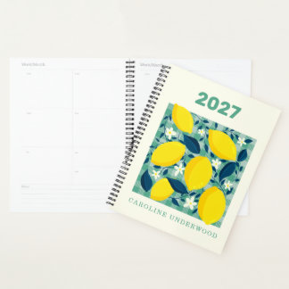 Personalized Name Retro Lemon Pattern Planner
