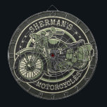 Personalized NAME Retro Military Motorcycle Biker Dart Board<br><div class="desc">Personalized NAME Retro Military Motorcycle Biker Design - Combat War Vintage Motorbike - Customize with your Name or Custom Text!</div>