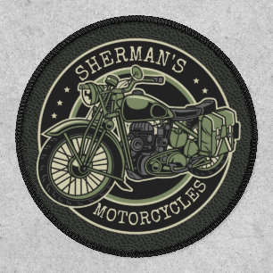 Personalized NAME Retro Military Motorcycle Biker Patch