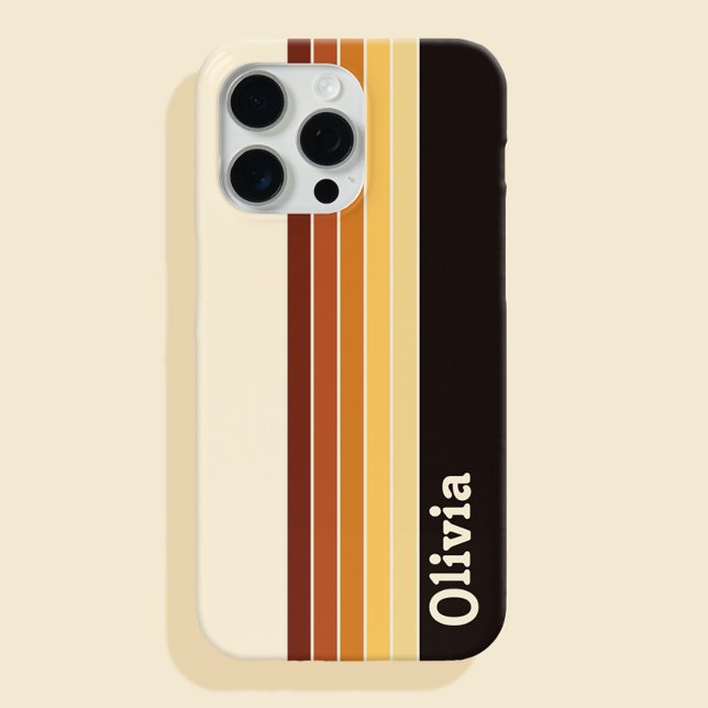 Personalized Name Retro Stripes  Case-Mate iPhone Case (Creator Uploaded)