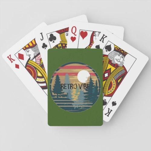 Personalized Name Retro Vibe Forest Playing Cards