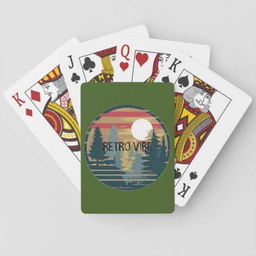 Personalized Name Retro Vibe Forest Poker Cards