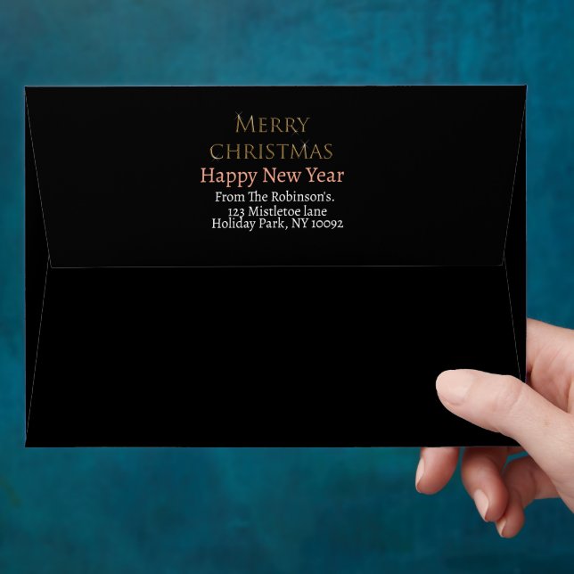 Personalized Name Return Address Merry Christmas. Envelope (Hand)
