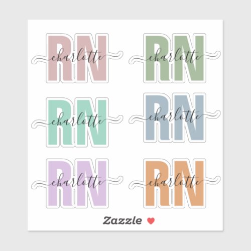 Personalized Name RN Registered Nurse Appreciation Sticker