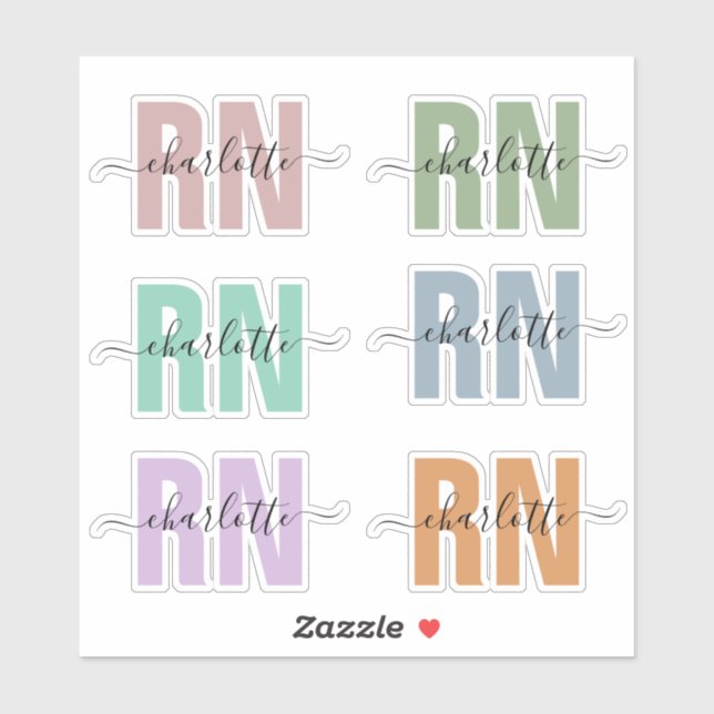 Personalized Name RN Registered Nurse Appreciation Sticker (Sheet)