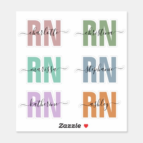 Personalized Name RN Registered Nurse Appreciation Sticker