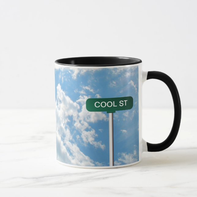 Personalized Name Road Street Sign on Blue Sky Mug (Right)