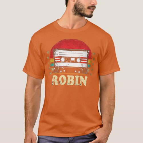 Personalized Name Robin Vintage Styles Cassette  T T_Shirt