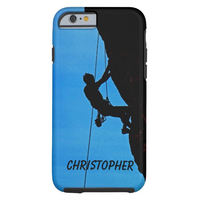 Personalized Name, Rock Climber, Blue Sky Case-Mate iPhone Case (Back)