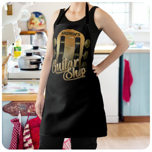 Personalized NAME Rock Music Guitar Shop Musician Apron
