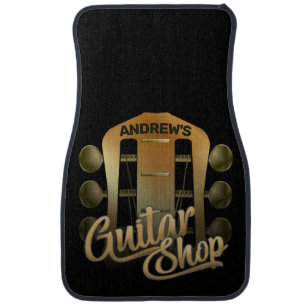 Personalized NAME Rock Music Guitar Shop Musician Car Floor Mat