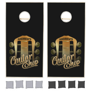 Personalized NAME Rock Music Guitar Shop Musician Cornhole Set
