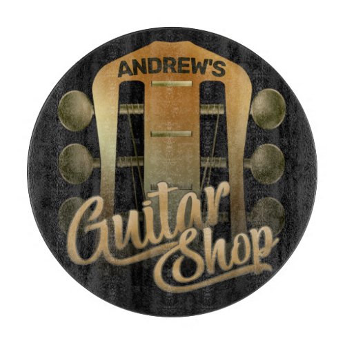 Personalized NAME Rock Music Guitar Shop Musician Cutting Board