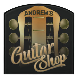 Personalized NAME Rock Music Guitar Shop Musician Door Sign