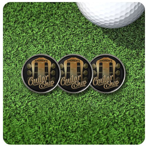 Personalized NAME Rock Music Guitar Shop Musician Golf Ball Marker