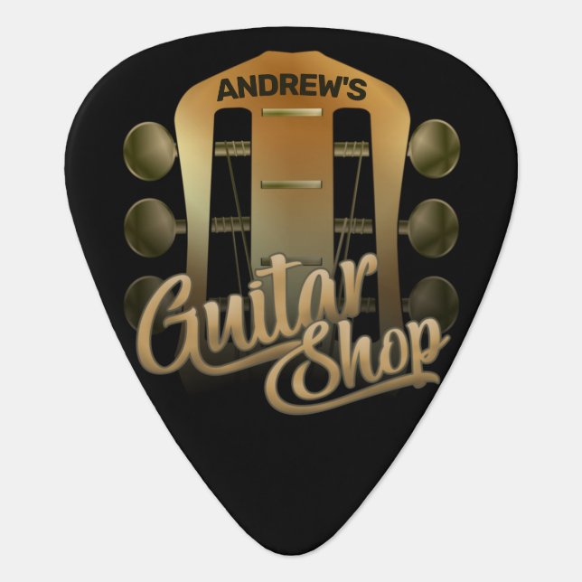 Personalized NAME Rock Music Guitar Shop Musician Guitar Pick (Front)