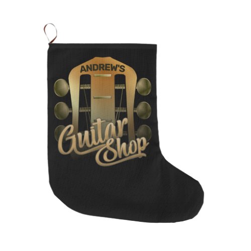 Personalized NAME Rock Music Guitar Shop Musician Large Christmas Stocking