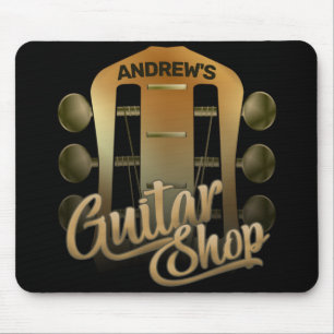 Personalized NAME Rock Music Guitar Shop Musician Mouse Pad