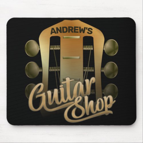 Personalized NAME Rock Music Guitar Shop Musician Mouse Pad