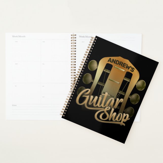 Personalized NAME Rock Music Guitar Shop Musician Planner (Display)