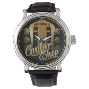 Personalized NAME Rock Music Guitar Shop Musician Watch