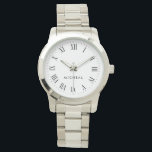 Personalized Name Roman Numerals Watches<br><div class="desc">A personalized name Roman numeral watch created in a minimal style.</div>