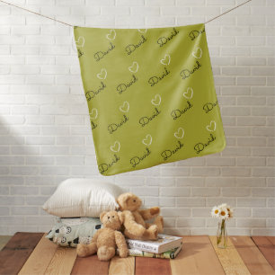 Personalized Name Romantic Heart  Biege Baby Blanket