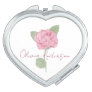 Personalized Name Rose Flower Watercolor Minimal  Compact Mirror