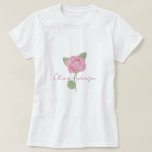 Personalized Name Rose Flower Watercolor Script  T-Shirt<br><div class="desc">Personalized Name Rose Flower Watercolor Minimal Script tshirt. Lovely cute and simple design for bridesmaid gift.</div>