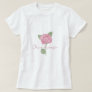 Personalized Name Rose Flower Watercolor Script  T-Shirt