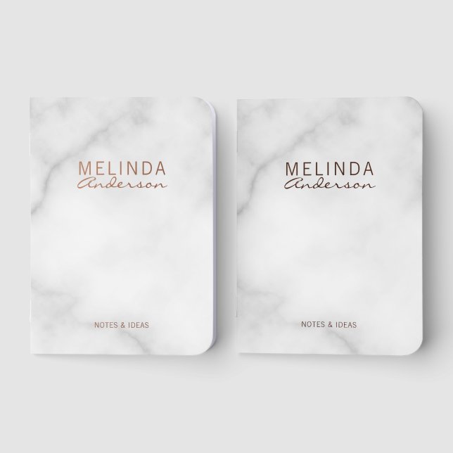 Personalized Name Rose Gold Pocket Notebook Set (Front)