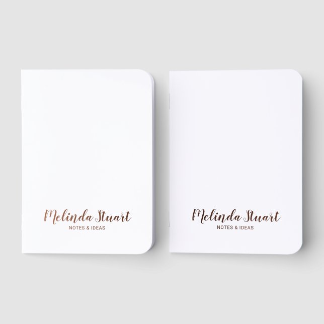 Personalized Name Rose Gold Pocket Notebook Set (Front)