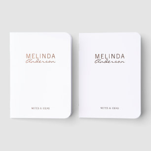 Personalized Name Rose Gold Pocket Notebook Set