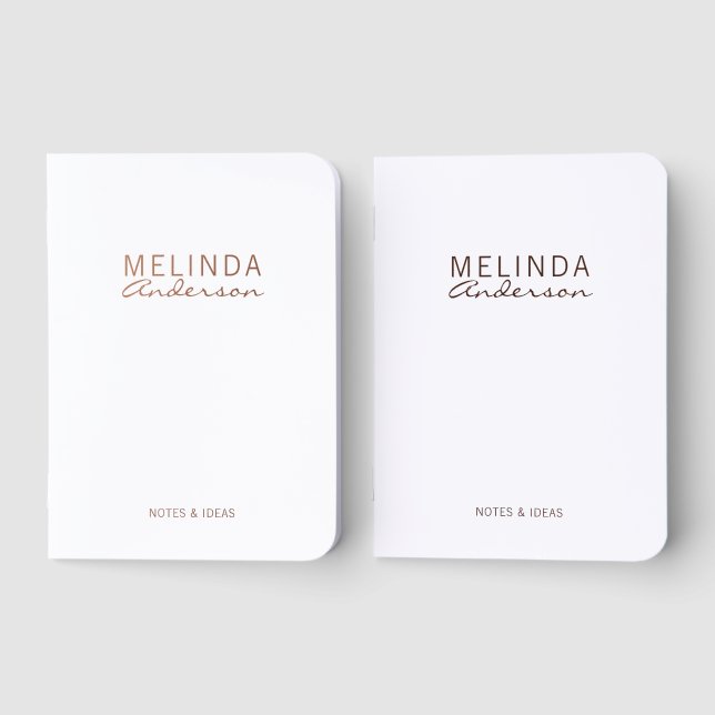 Personalized Name Rose Gold Pocket Notebook Set (Front)