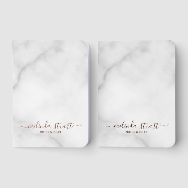 Personalized Name Rose Gold Pocket Notebook Set (Front)