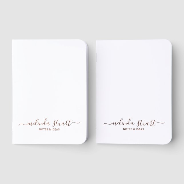 Personalized Name Rose Gold Pocket Notebook Set (Front)