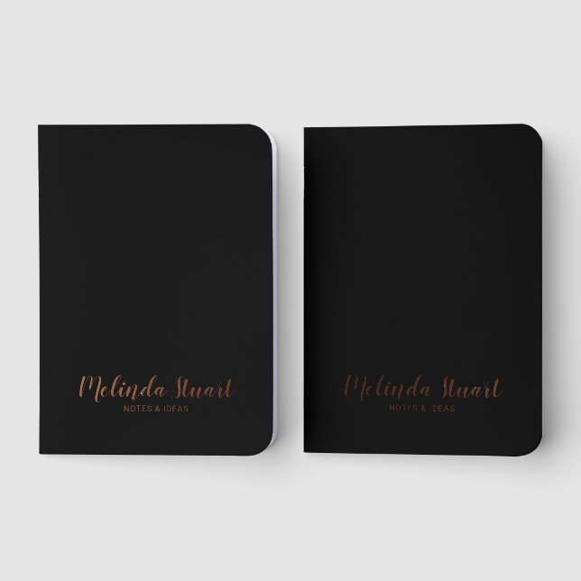 Personalized Name Rose Gold Pocket Notebook Set (Front)