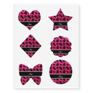 Personalized name rose pink glitter vampire temporary tattoos
