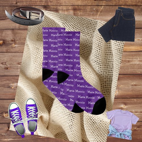 Personalized Name Royal Purple Socks