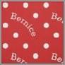 Personalized Name Ruby Red Polka Dot Fabric