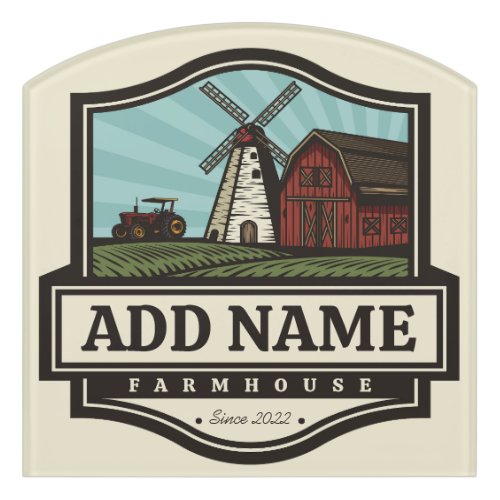 Personalized NAME Rustic Farmhouse Old Windmill Door Sign