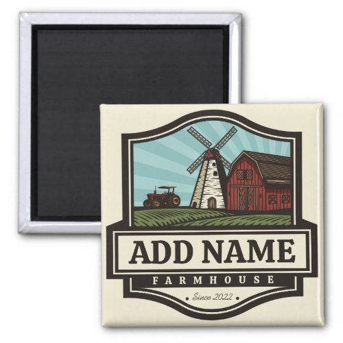 Personalized NAME Rustic Farmhouse Old Windmill  Magnet