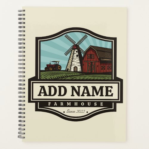 Personalized NAME Rustic Farmhouse Old Windmill Planner