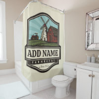 Rustic Farmhouse Shower Curtain Personalized