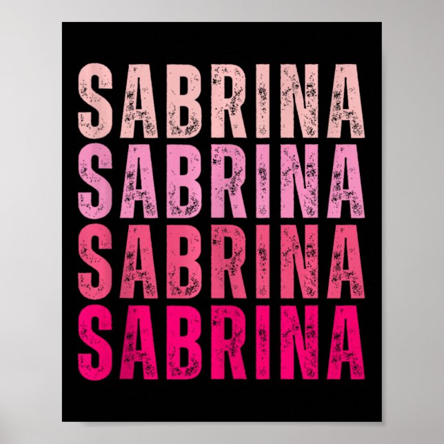 Personalized Name Sabrina I Love Sabrina Vintage  Poster (Front)