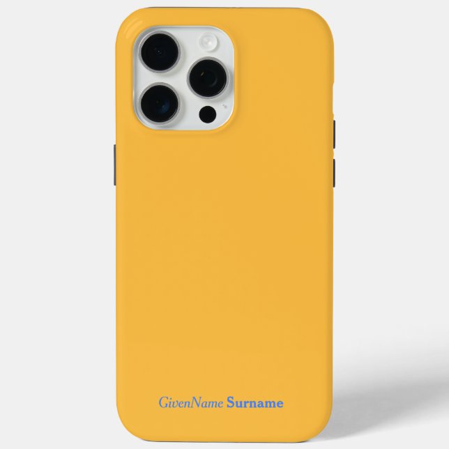 Personalized Name Saffron Mango Yellow Blue Case-Mate iPhone Case (Back)