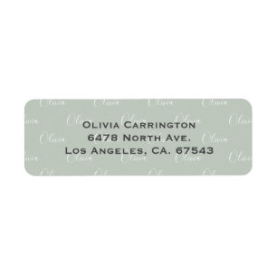 Personalized Name Sage Green Return Address Label