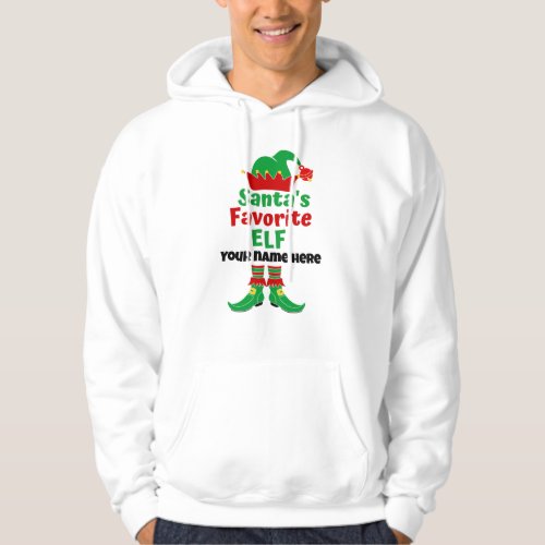 Personalized Name Santas Favorite Elf Hoodie