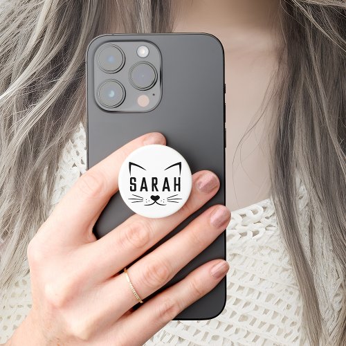 Personalized Name Sarah PopGrip for Cat Lovers PopSocket
