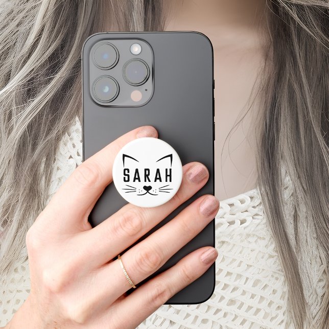 Personalized Name Sarah PopGrip for Cat Lovers PopSocket (Creator Uploaded)
